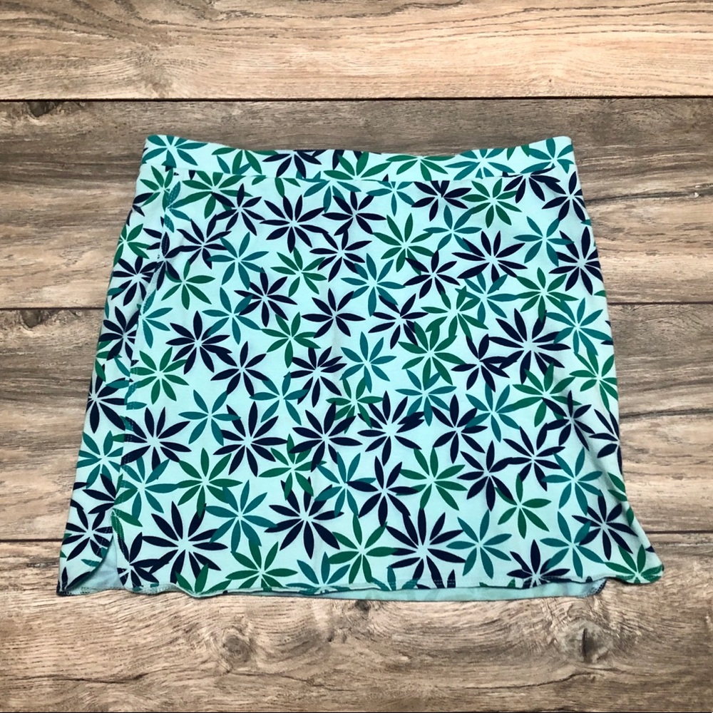 Express teal flower print skirt, size s